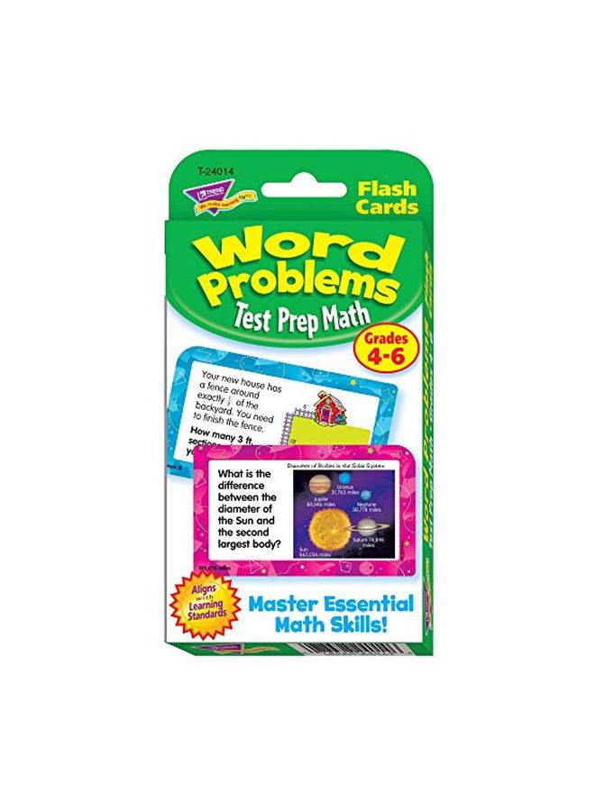Word Problems Test Paper Math Grades 4-6 Flash Card