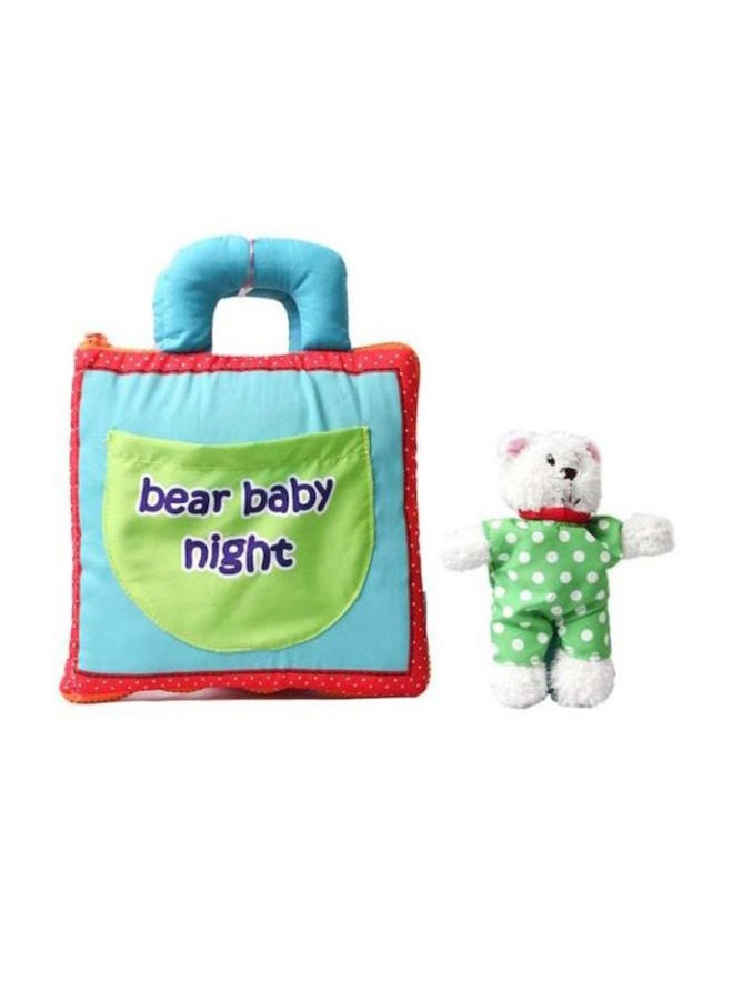 Cartoon Pattern Cloth Book With Plush Bear 25x19x4cm