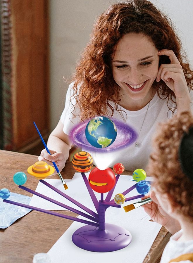 DIY Solar System Model Kit, STEM Projects Planet Planetarium Projector, Fun Learning & Education Toys, Arts and Crafts Science Kit, Astronomy Gifts Glow in The Dark for Teens