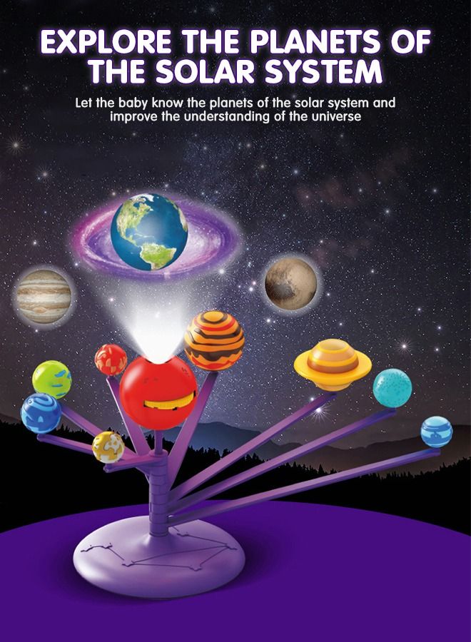 DIY Solar System Model Kit, STEM Projects Planet Planetarium Projector, Fun Learning & Education Toys, Arts and Crafts Science Kit, Astronomy Gifts Glow in The Dark for Teens