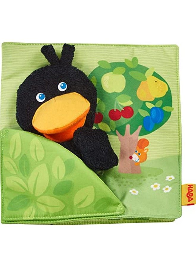 Fabric Book Orchard With Raven Finger Puppet And Removable Fruit