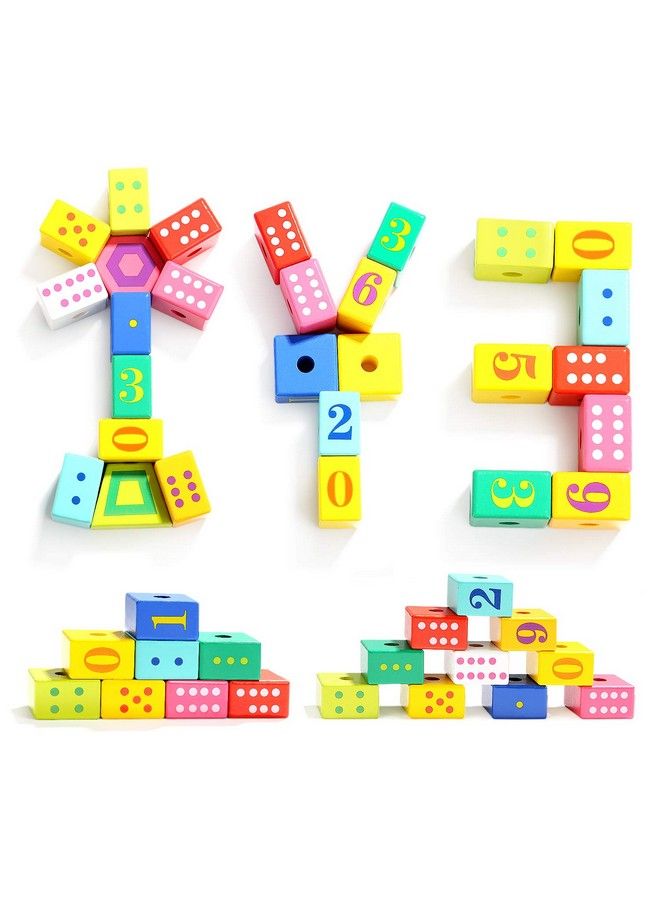 Wooden Lacing Beads For Toddlers Kids Fine Motor Skills Montessori Toys For 2 Year Old Girls Boys Threading Toys For Two Year Old Girl Birthday Gifts