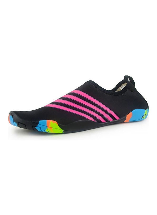 Striped Detail Slip-On Shoes Black/Pink/Blue