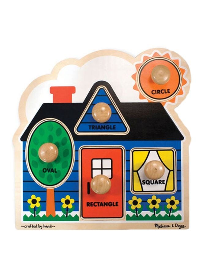Melissa & Doug First Shapes Jumbo Knob Puzzle – 5-Piece Wooden Toddler Puzzle with Easy-Grip Knobs for Shape & Color Recognition, Fine Motor Skills & Early Learning for Kids Ages 12 Months+ | MD2053