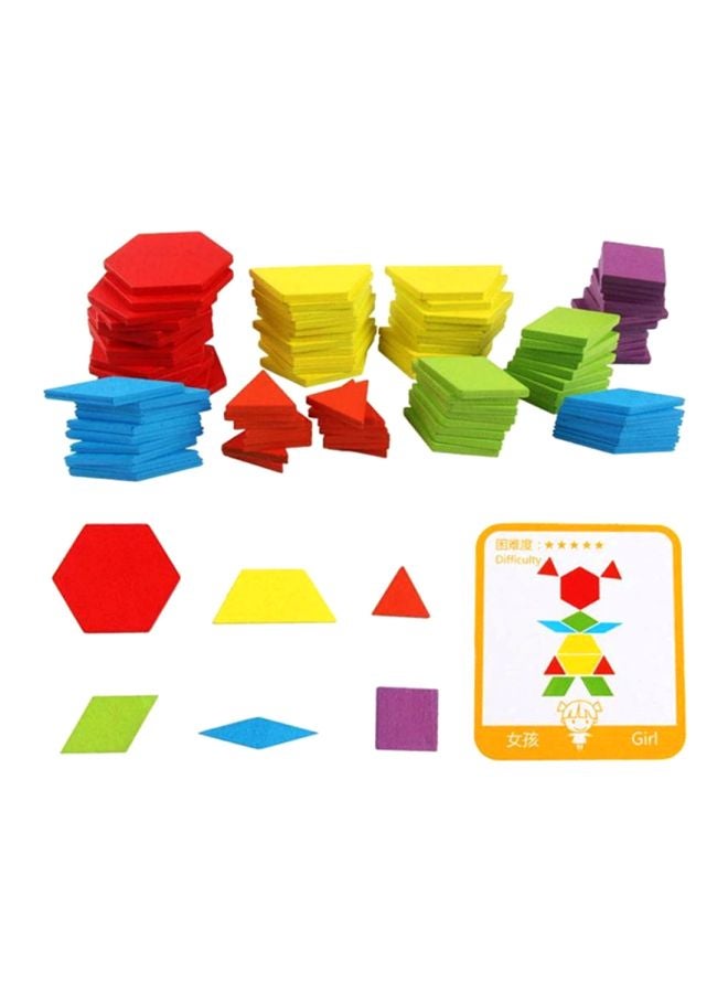 Wooden Pattern Block Puzzle Set 24.5x21.3x4cm