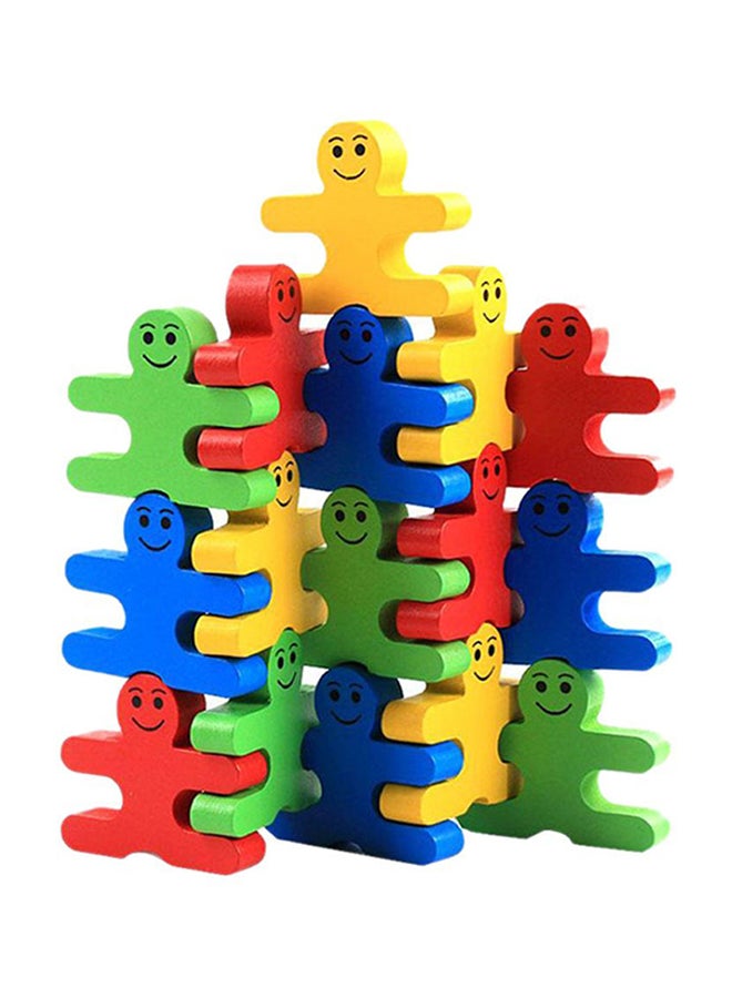 16-Piece Creative Wooden Toy Balance Villain Building Puzzle Stacking Blocks Set