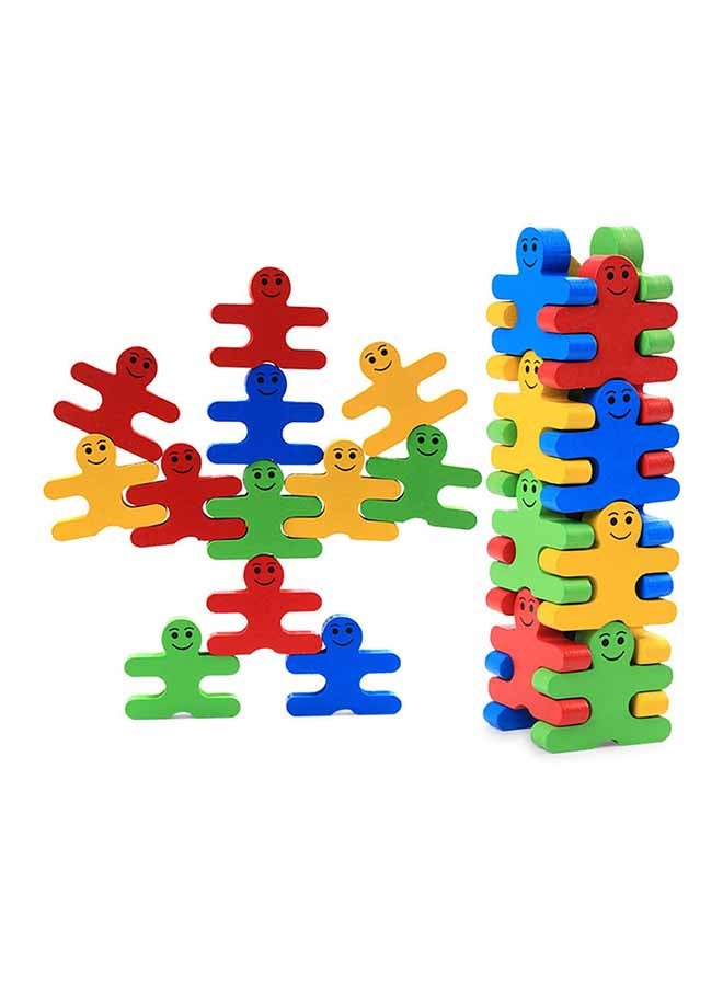 16-Piece Creative Wooden Toy Balance Villain Building Puzzle Stacking Blocks Set