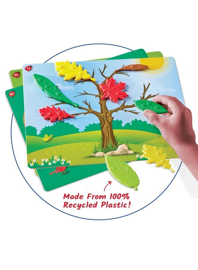 Sensory Leaves Math Activity Set Pattern Play Shape Puzzle Pattern Blocks Cards Math Counters Sorting Toy Shapes For Toddlers Counting Toy Kindergarten Learning Activities