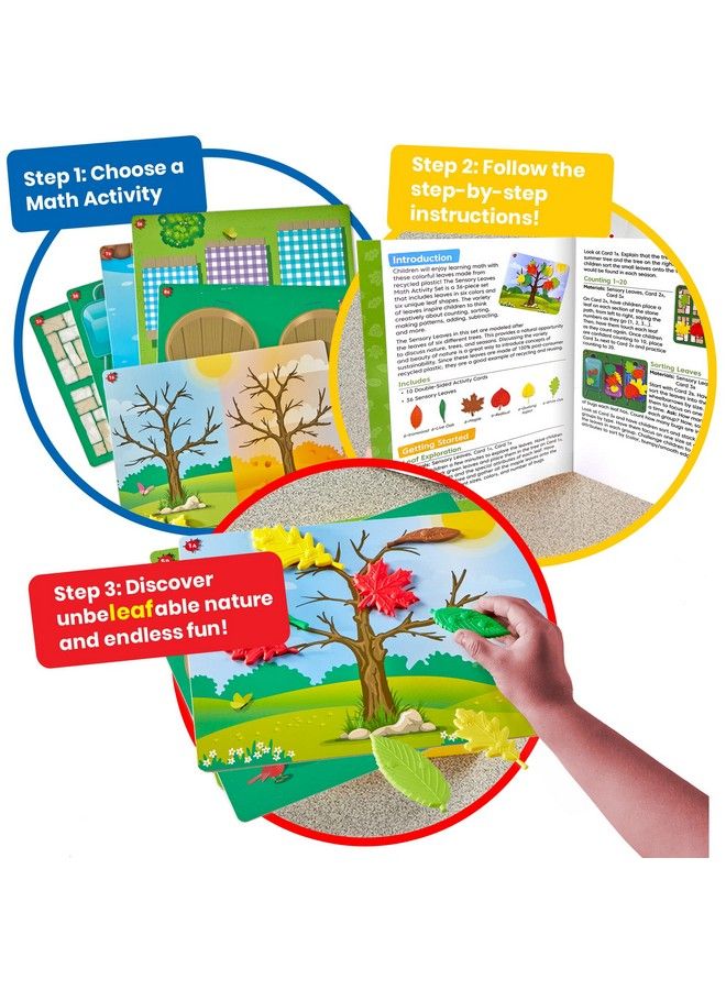 Sensory Leaves Math Activity Set Pattern Play Shape Puzzle Pattern Blocks Cards Math Counters Sorting Toy Shapes For Toddlers Counting Toy Kindergarten Learning Activities