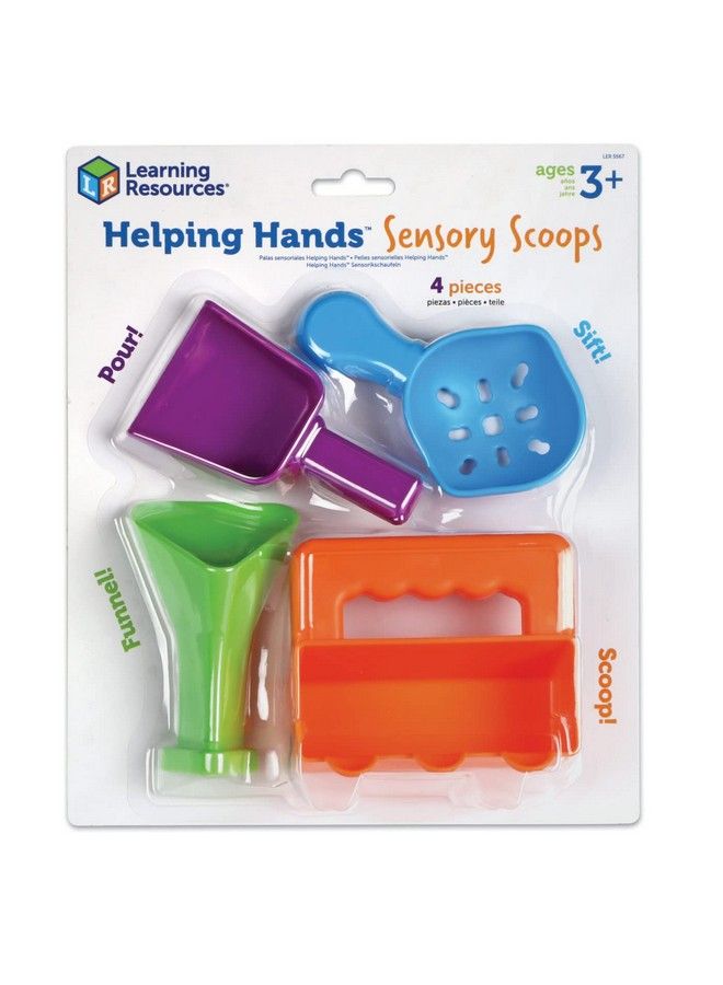 Helping Hands Sensory Scoops 4 Pieces Ages 3+ Fine Motor Skills Toys For Children Toddlers Bin Tool Set