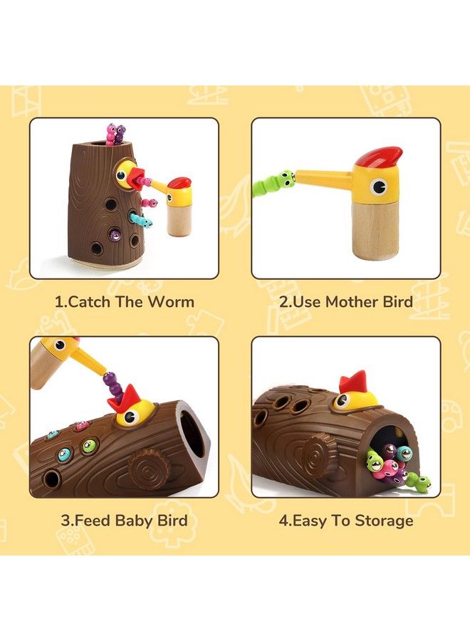 Montessori Toys For 2 Year Olds Magnetic Bird Feeding Game For Fine Motor Skills Development For Boys And Girls