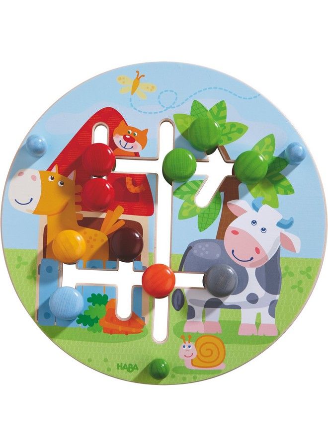 Motor Skills Board On The Farm Double Sided Wooden Color And Shape Recognition Fun Ages 1 +