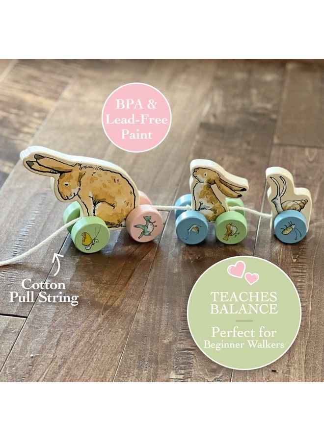 Guess How Much I Love You Wooden Pull Toy Characters From The Book In 3 Segments 5 Inches Tall Classic Toy For Toddlers And Kids