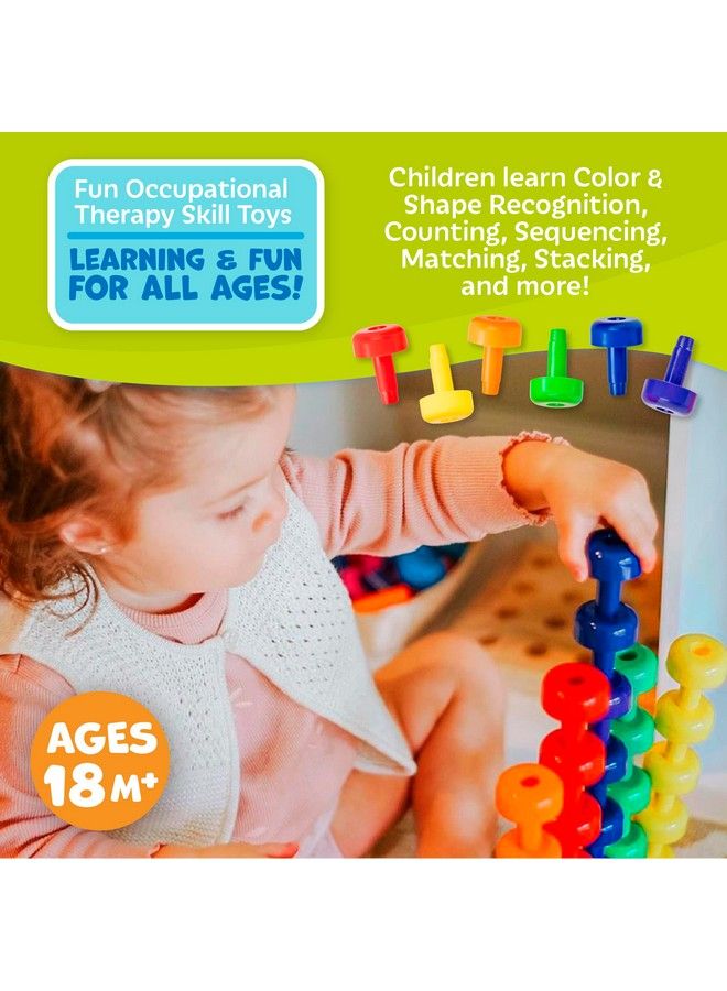 Montessori Sensory Peg Board 34 Piece Set Develop Sensory Play Occupational Therapy Stem Learning Educational Toys For Kids 2+ Includes Foam Board Lacing String Dice Storage Bag Ebook