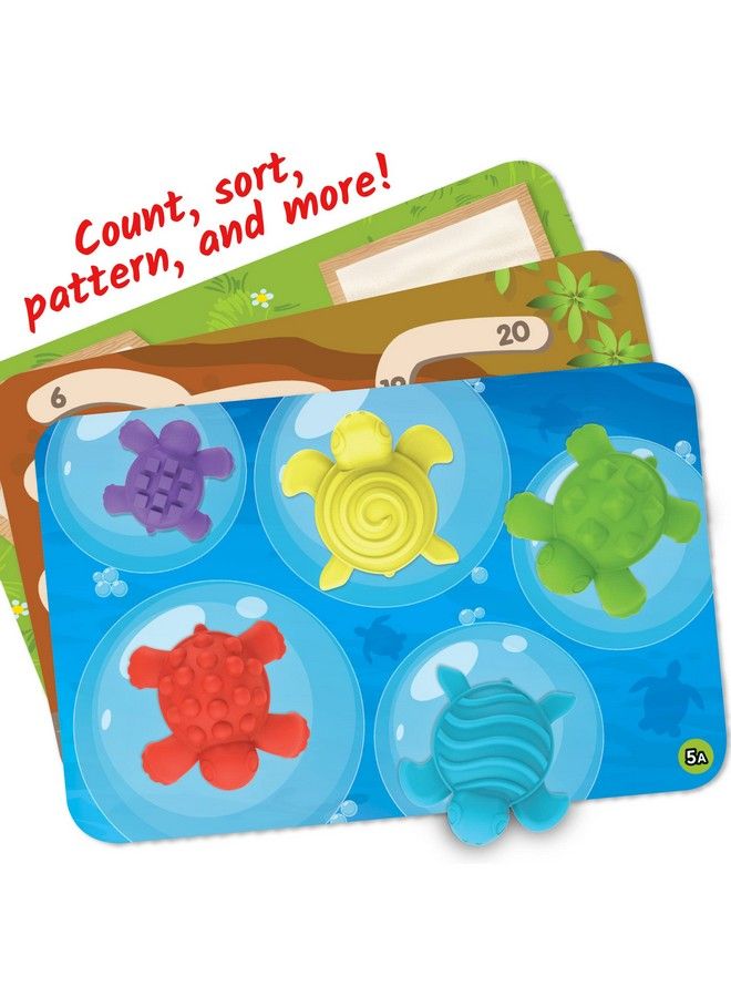 Tactile Turtles Math Activity Set Toddler Numbers And Counting Math Counters For Kids Color Sorting Toys Sensory Turtle Game Preschool Learning Activities Montessori Math Materials