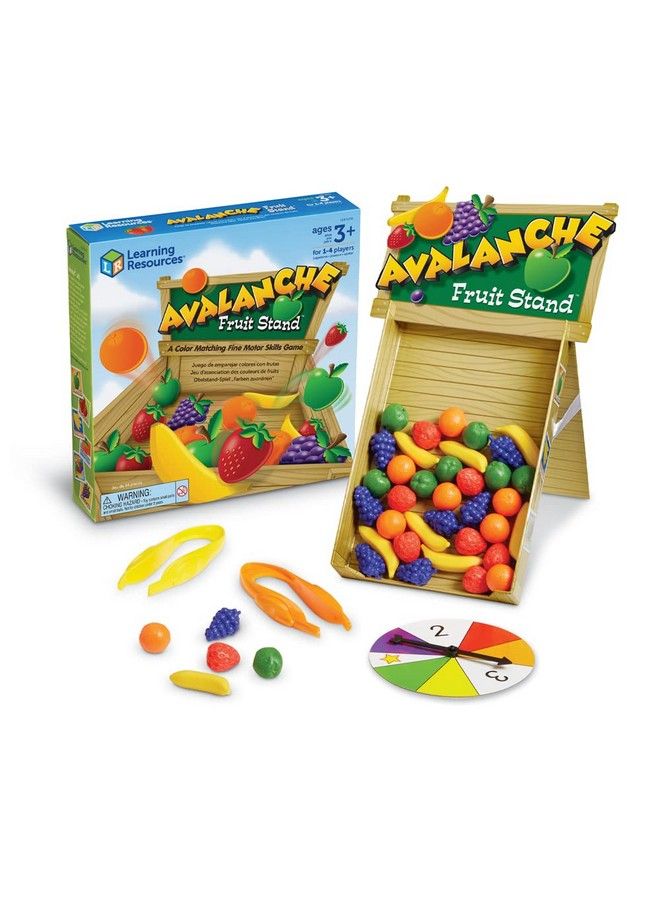 Avalanche Fruit Stand 42 Pieces Ages 3+ Toddler Learning Toys Fine Motor/Grip Game Develops Color Matching Skills Preschool Toys