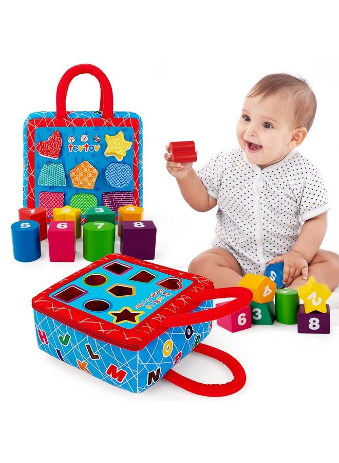 Shape Sorter Toys With 2Sided Activity Bag And 8 Textured Shape Blocks Develop Sensory Fine Motor Skills Game Child Development Preschool Baby Toy For 612 Months And Older