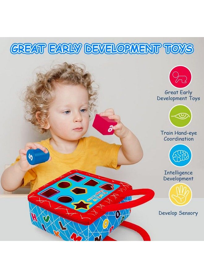 Shape Sorter Toys With 2Sided Activity Bag And 8 Textured Shape Blocks Develop Sensory Fine Motor Skills Game Child Development Preschool Baby Toy For 612 Months And Older