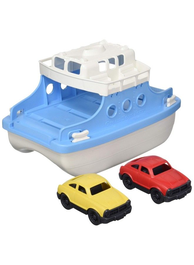 Ferry Boat Blue/White Cb Pretend Play Motor Skills Kids Bath Toy Floating Vehicle. No Bpa Phthalates Pvc. Dishwasher Safe Recycled Plastic Made In Usa.