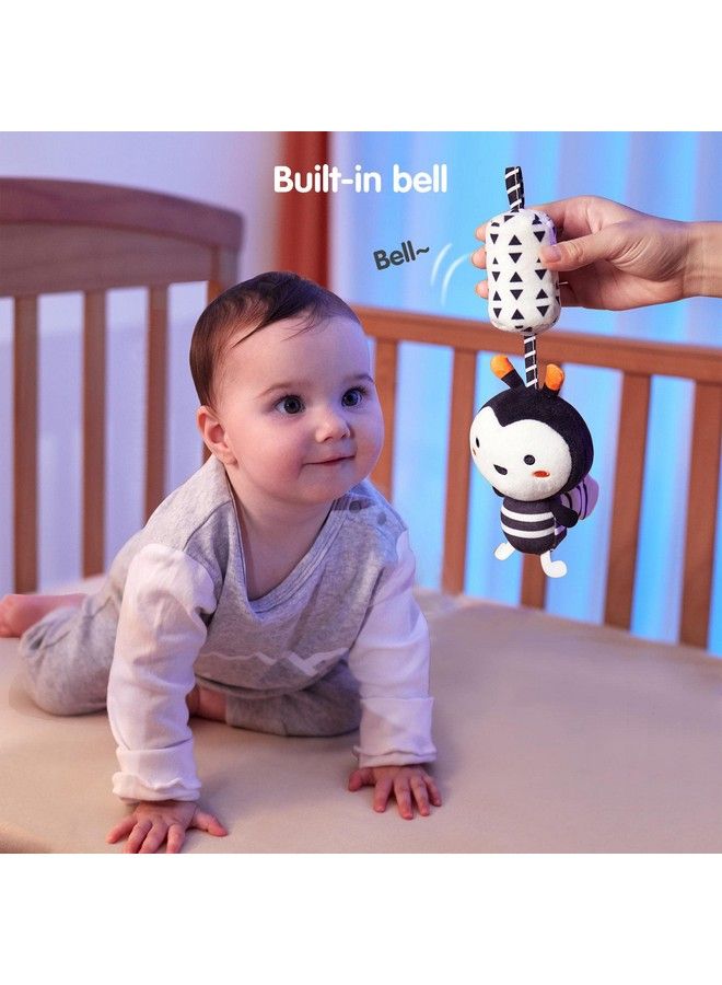 Black And White Baby Toys For 3 6 9 12 Monthsplush Hanging Rattlesnewborn Stroller Toys For Boys And Girls4 Pack