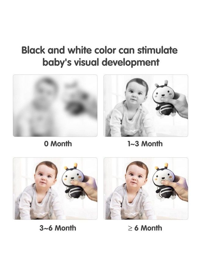 Black And White Baby Toys For 3 6 9 12 Monthsplush Hanging Rattlesnewborn Stroller Toys For Boys And Girls4 Pack