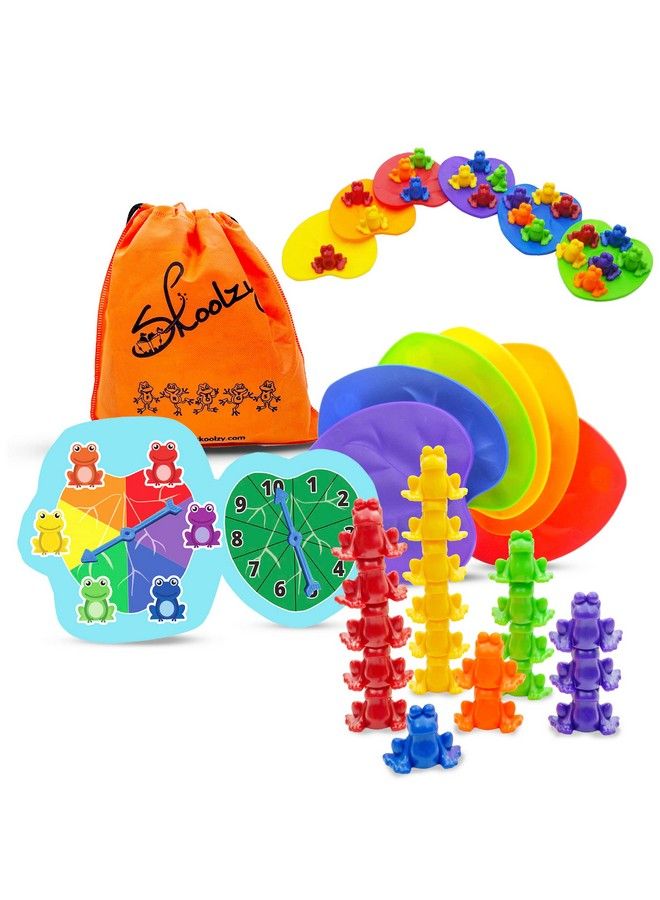 Frogs Stacking Toys With Matching Lily Pad Counters 67 Piece Set Counting Toys For Toddlers Preschool Activities Color Sorting Stacking Toddler Toy Kids Math Manipulatives Includes Ebook