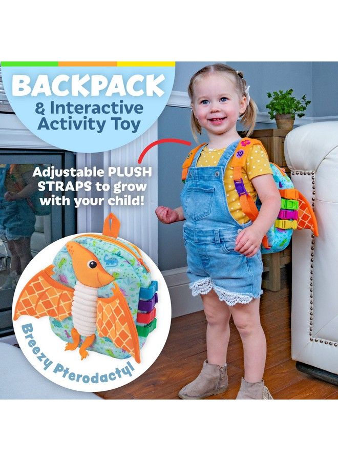 Breezy Pterodactyl Dinosaur Backpack Educational Pre K Learning Activity Toy Develop Fine Motor Skills Great Gift For Toddlers And Kids