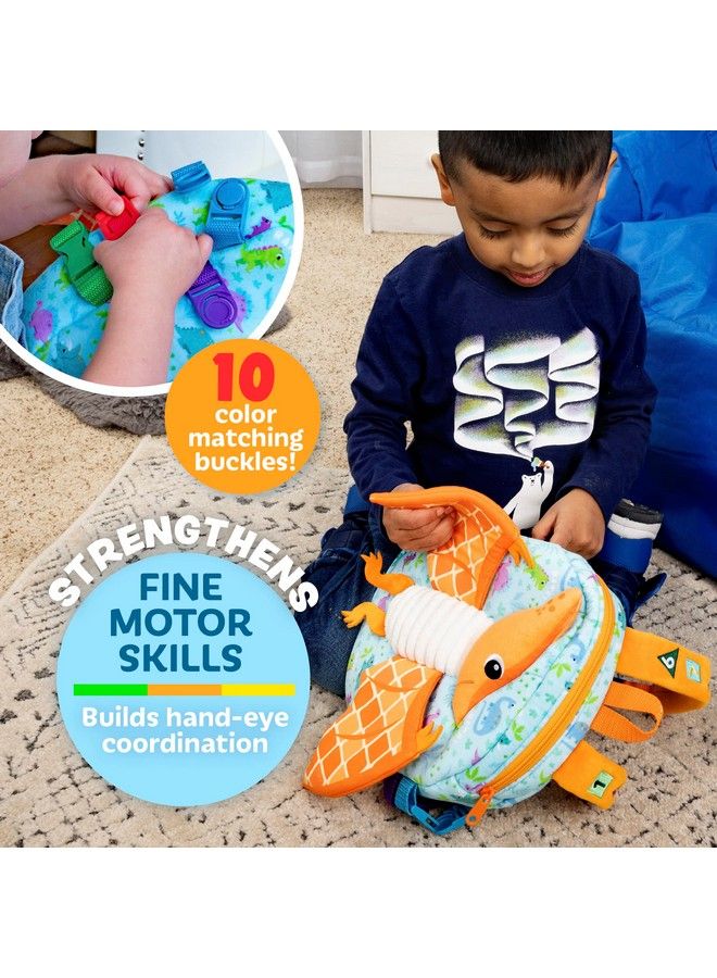 Breezy Pterodactyl Dinosaur Backpack Educational Pre K Learning Activity Toy Develop Fine Motor Skills Great Gift For Toddlers And Kids