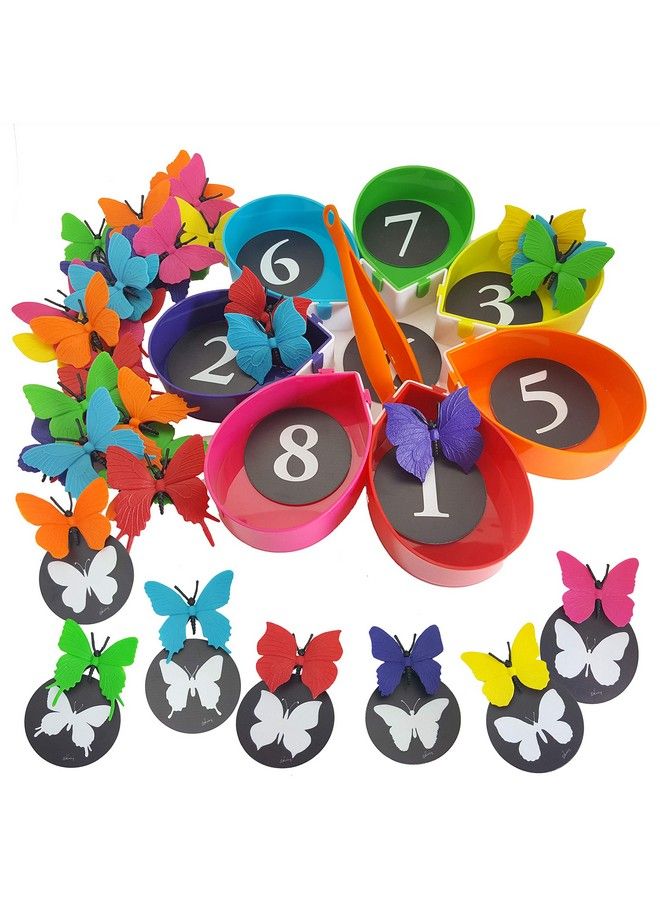 Butterfly Color Sorting Toys 75 Piece Set Counting Toddler Toys Montessori Learning Activities For Toddlers & Preschool Educational Math Games Educational Toys For Kids 2+ Includes Ebook