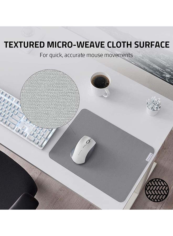 Razer Pro Glide Soft Mouse Mat Medium Size, Thick, High-Density Rubber Foam, Textured Micro-Weave Cloth Surface, Anti-Slip Base - Mercury White