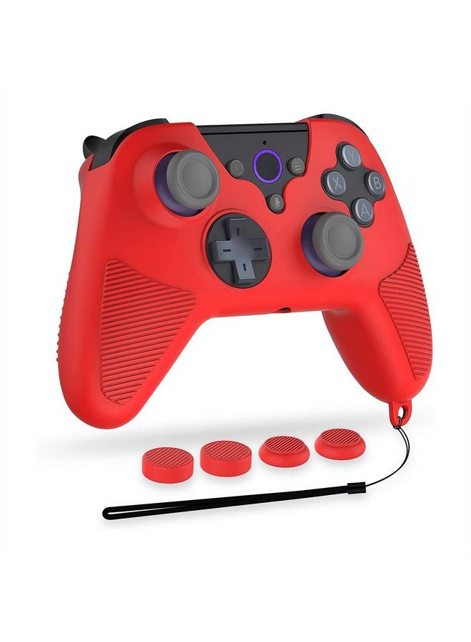 Handle Protective Cover Compatible With Luna Controller Antithrow Handle Protective Silicone Cover Compatible For Luna Wireless Controller (Red)