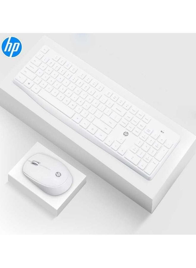 Wireless Keyboard and Mouse Combo, 2.4 GHz Wireless Connection, Professional Optical Sensor, Optimized Keys, CS10 White