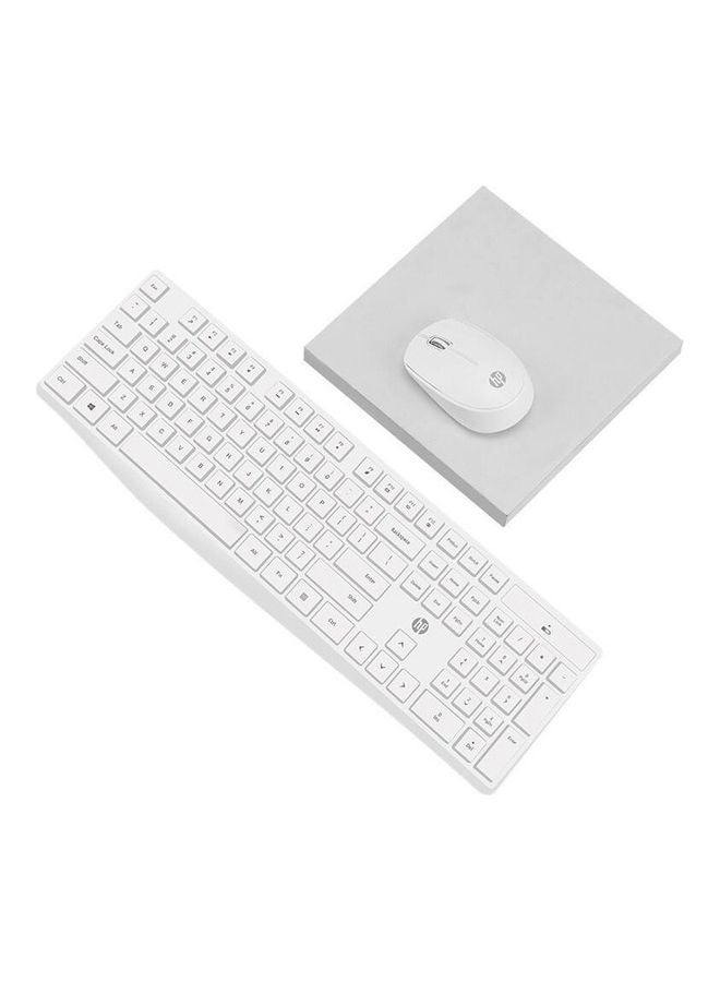 Wireless Keyboard and Mouse Combo, 2.4 GHz Wireless Connection, Professional Optical Sensor, Optimized Keys, CS10 White