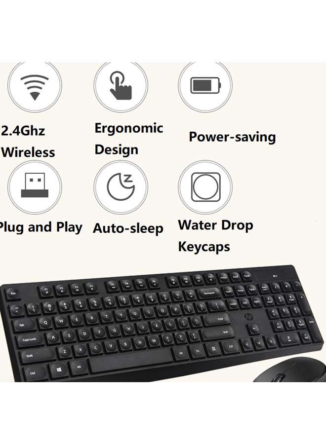 Wireless Keyboard and Mouse Combo, 2.4 GHz Wireless Connection, Professional Optical Sensor, Optimized Keys, CS10 White