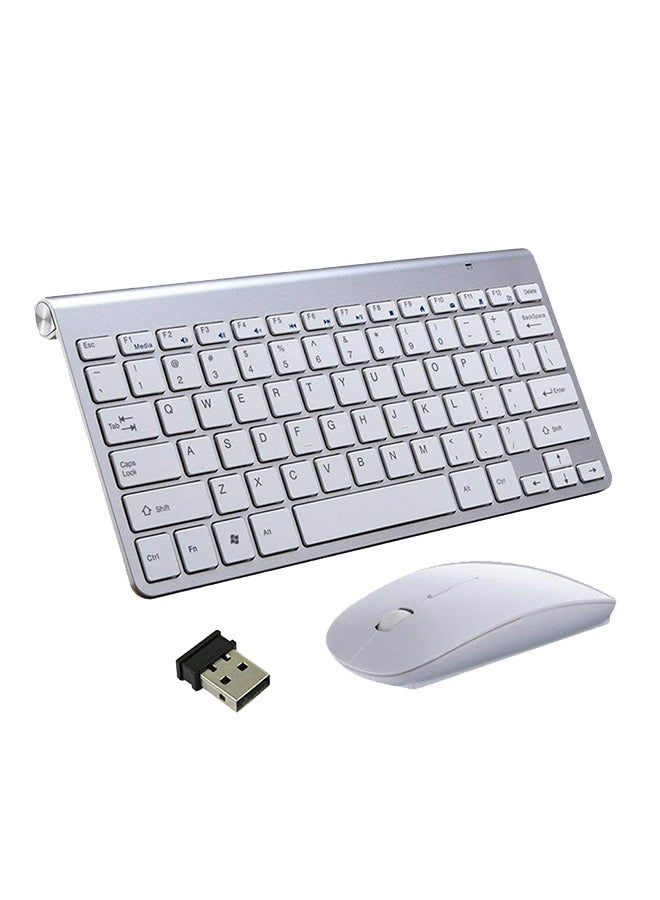 2.4Ghz Wireless Keyboard And Mouse Set Silver