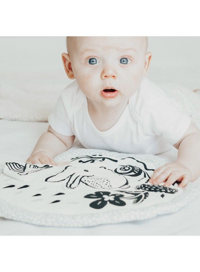 Organic Activity Pad High Contrast Tummy Time Play Mat With 4 Interactive Activities Soft Sensory Toys For Babies Visual & Motor Skill Development Toy (Meadow)
