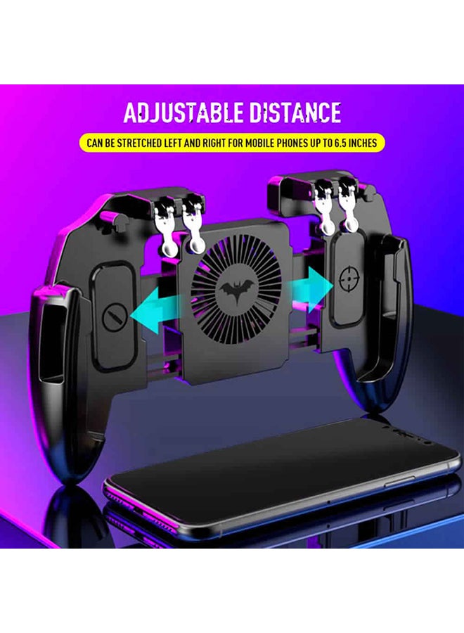 Six Finger Cooling Fan Phone Game Controller Gamepad Shooting Trigger for PUBG - wireless