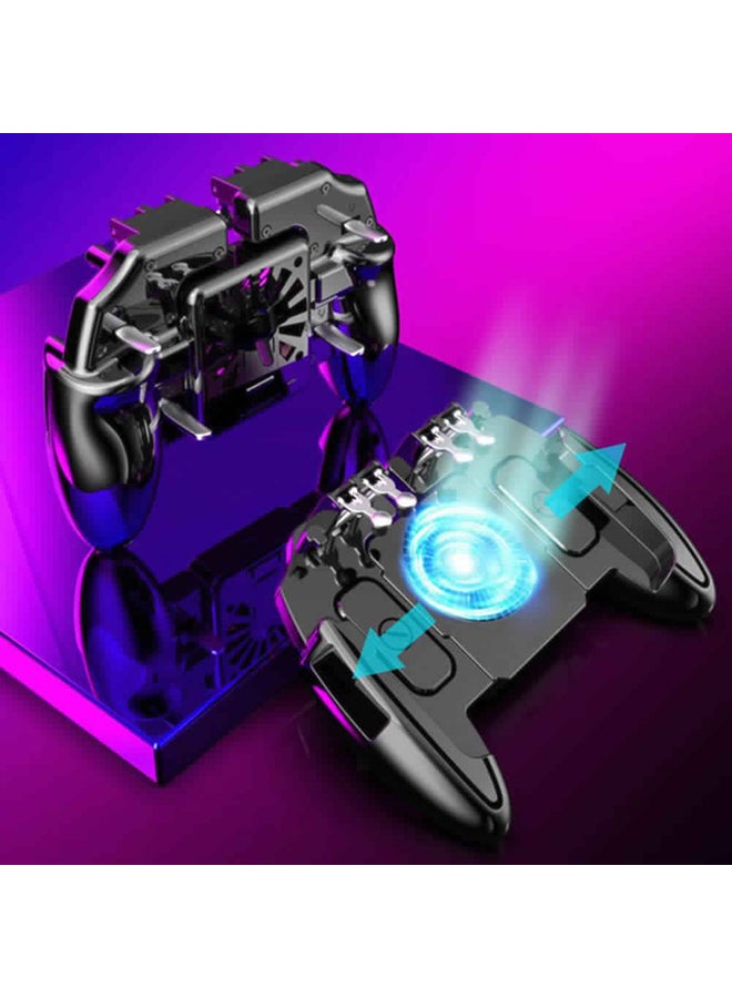 Six Finger Cooling Fan Phone Game Controller Gamepad Shooting Trigger for PUBG - wireless