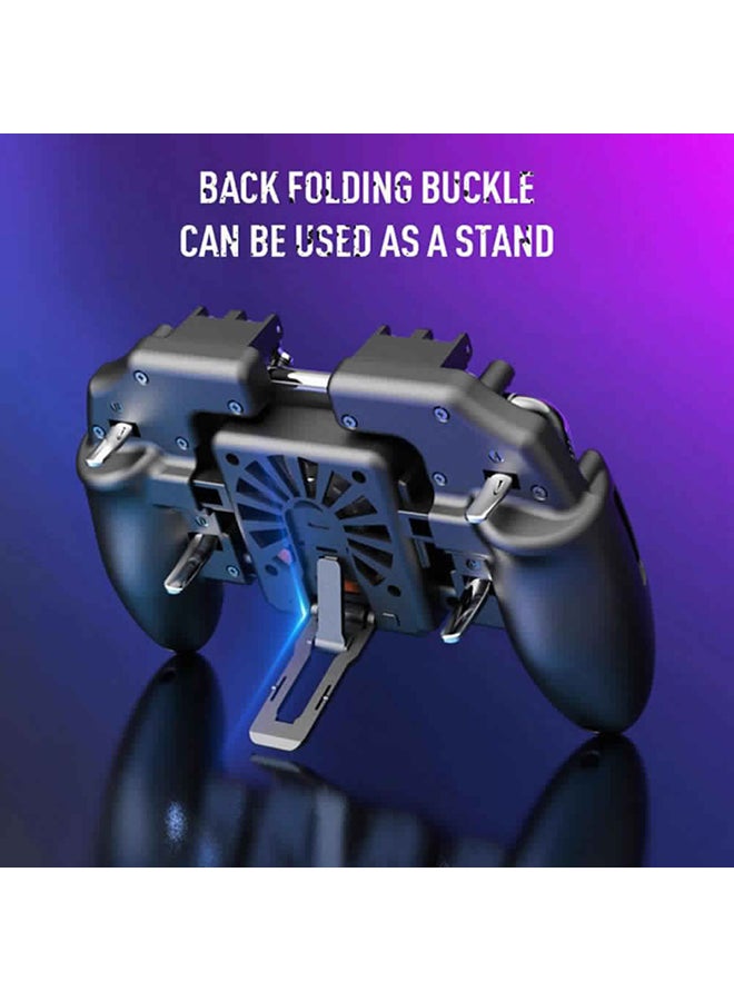 Six Finger Cooling Fan Phone Game Controller Gamepad Shooting Trigger for PUBG - wireless