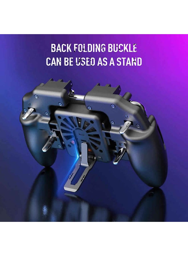 Six Finger Cooling Fan Phone Game Controller Gamepad Shooting Trigger for PUBG - wireless