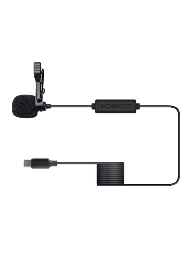 CVM-V01SP(UC) Lavalier Microphone Clip-on Omnidirectional Mic Super Shielding For Type-C Interface Black