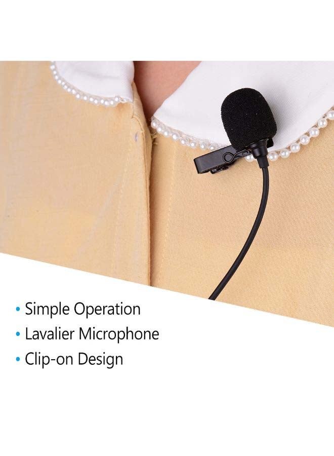 CVM-V01SP(UC) Lavalier Microphone Clip-on Omnidirectional Mic Super Shielding For Type-C Interface Black