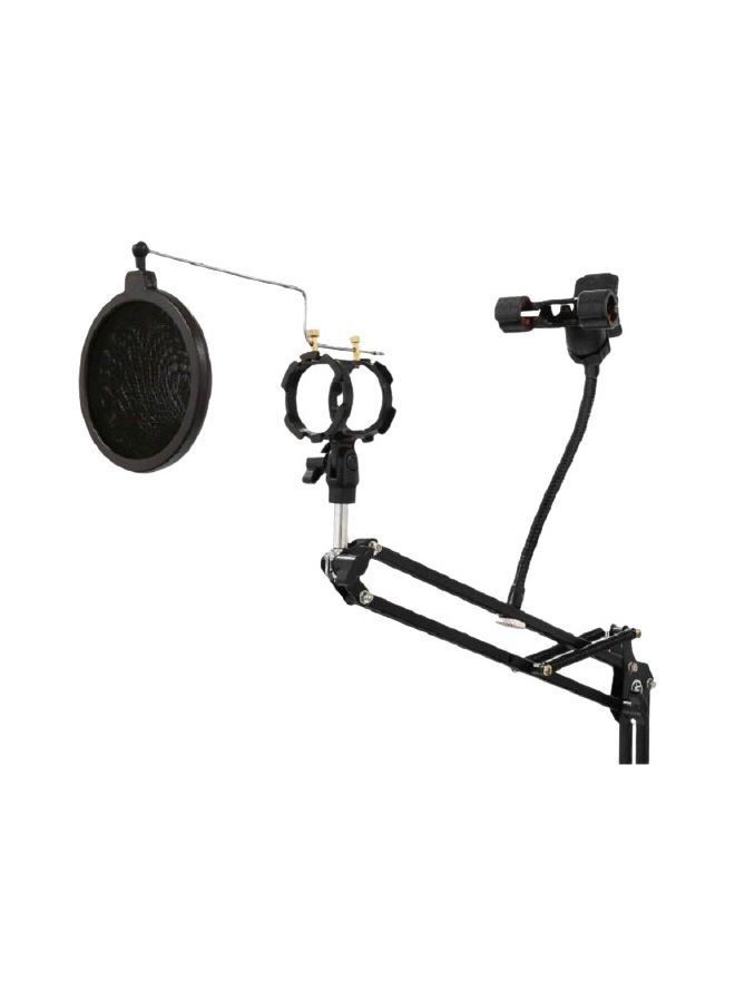 Mobile Recording Microphone Desktop Stand With Adjustable Bop Cover Holder CK100 Black/Silver