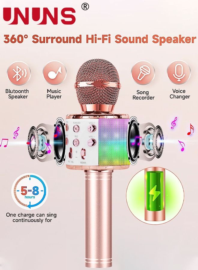 Wireless Bluetooth Microphone,Portable Handheld Mic Speaker For All Smartphones,Gifts For Girls Kids Adults All Age