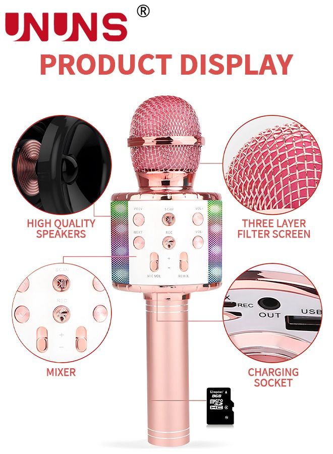 Wireless Bluetooth Microphone,Portable Handheld Mic Speaker For All Smartphones,Gifts For Girls Kids Adults All Age