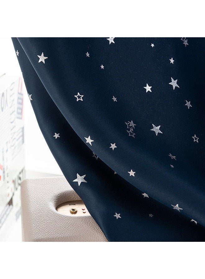1PC Curtain Home Hot Silver Stars Blackout Double Sided Velcro Curtain Fabric Home Decoration for Living Room Bedroom