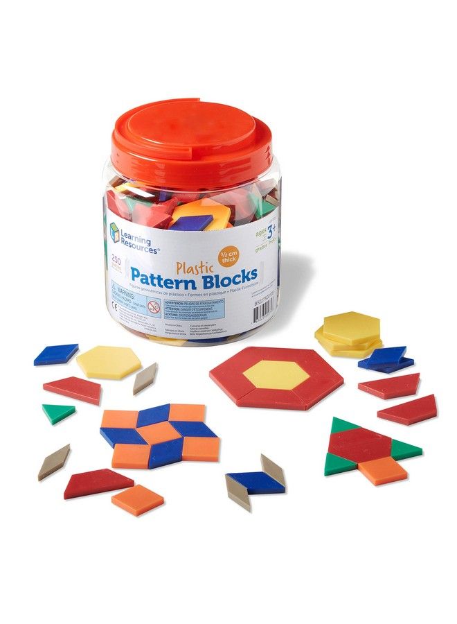 Plastic Pattern Blocks Set Of 250 Ages 3+ Shape Games For Preschoolers Homeschool Supplies Preschool Learning Games Shape Manipulatives For Kids