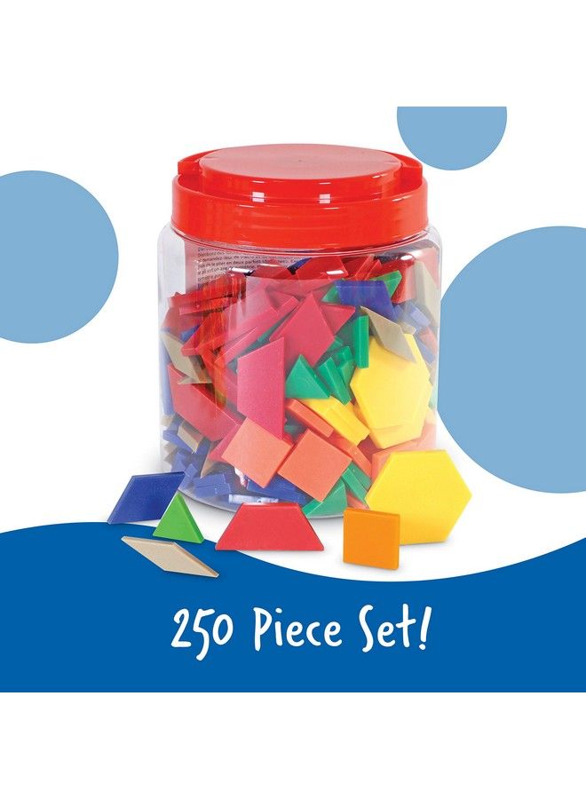 Plastic Pattern Blocks Set Of 250 Ages 3+ Shape Games For Preschoolers Homeschool Supplies Preschool Learning Games Shape Manipulatives For Kids