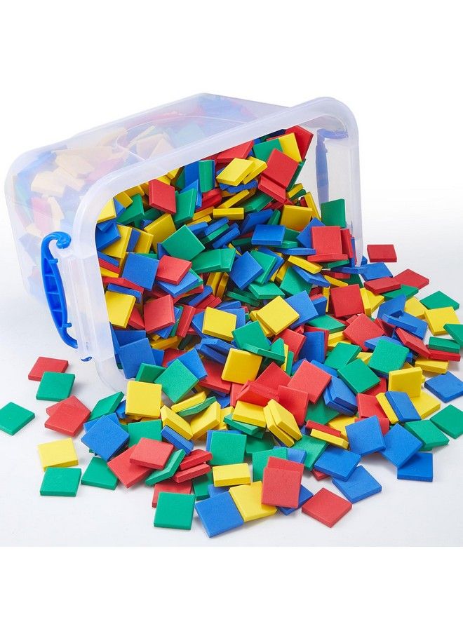 800 Pcs Foam Square Counters Color Tiles Square Color Tiles Math Counters Manipulatives Color Sorting Sorting Toy Counting Learning Classroom Crafts Bingo For Kids With Storage Box