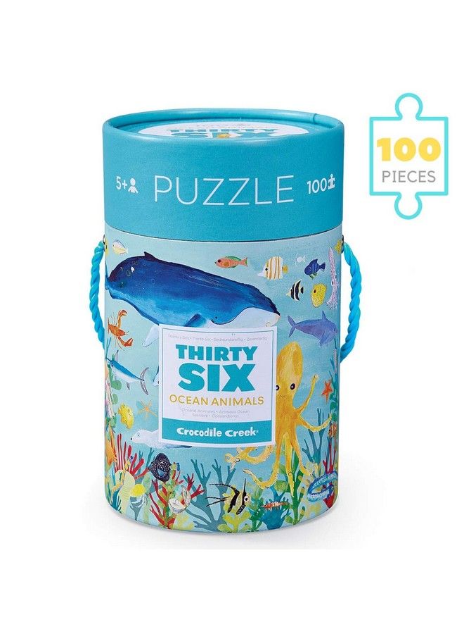 Thirtysix Ocean Animals 100 Piece Jigsaw Puzzle In Canister Includes Educational Animal Finder Sheet For Ages 5 Years And Up 1 Ea